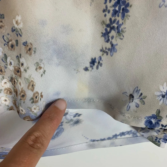 Route 66 VTG Y2K Floral Top Babydoll Belle Sleeves Sheer  Fairycore XL *READ - Picture 13 of 15